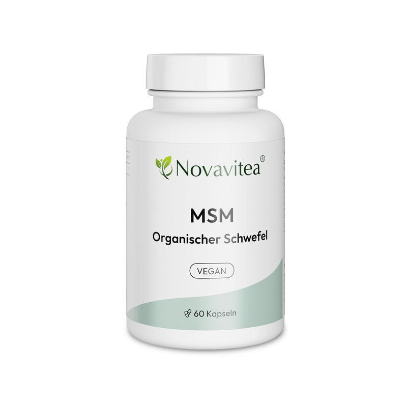 MSM Organischer Schwefel Vegan Nahrungsergänzungsmittel Novavitea