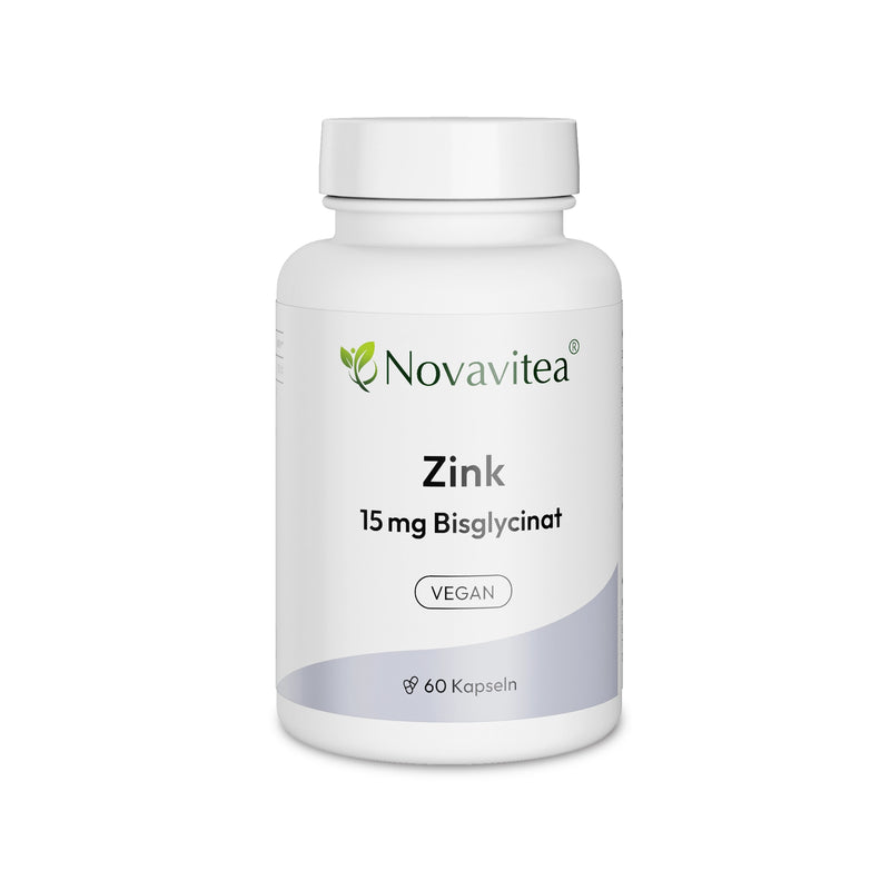 Zink 15mg Bisglycinat Vegan Nahrungsergänzungsmittel Novavitea